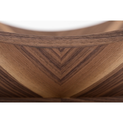 Modrest Sunset Contemporary Glass + Walnut Square Coffee Table Walnut Coffee Table 81693 VGIPSE066C