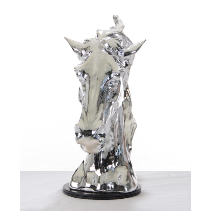 SZ0002 Modern Silver Horse Head Sculpture Silver Sculpture 15173 VGTHSZ0002-SLV