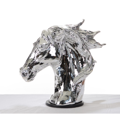 SZ0002 Modern Silver Horse Head Sculpture Silver Sculpture 15173 VGTHSZ0002-SLV