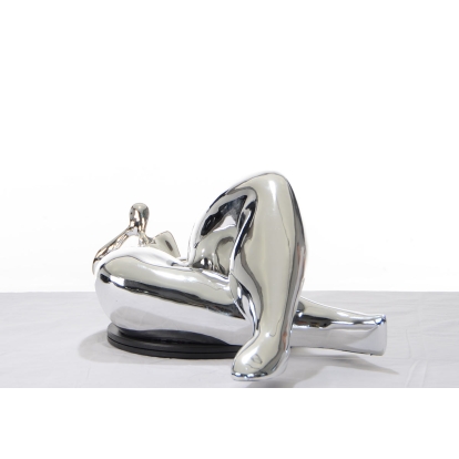 SZ0228 Modern Silver Napping Lady Sculpture  Sculpture 15198 VGTHSZ0228-SLV