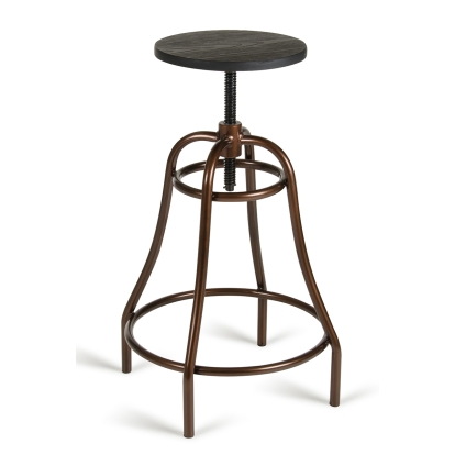 Modrest Fritch Modern Black & Bronze Bar Stool Black Bar Stool 72378 VGCBT-14008