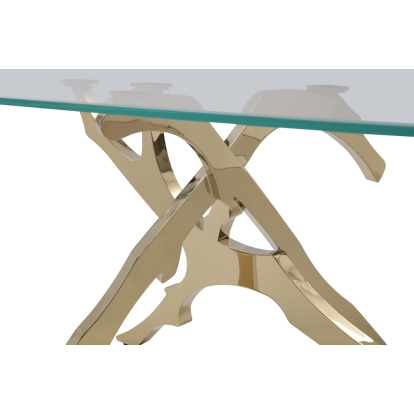 Modrest Legend Modern Glass & Gold Dining Table Other Dining Table 73728 VGVCT8111-GLD