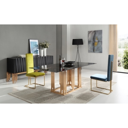 Modrest Token Modern Black & Rosegold Buffet Black Buffet 73211 VGVCG816