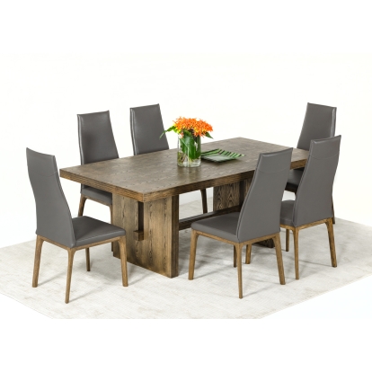 Modrest Cologne Modern White Wash Oak Dining Table Oak Dining Table 72190 VGVCT8962