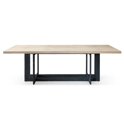LA Furniture T8963 Sample Natural Oak + Black Metal Dining Table VGVC-T8963 Contemporary Style by Vig Furnitrue Number 81980 Catch Home Goods