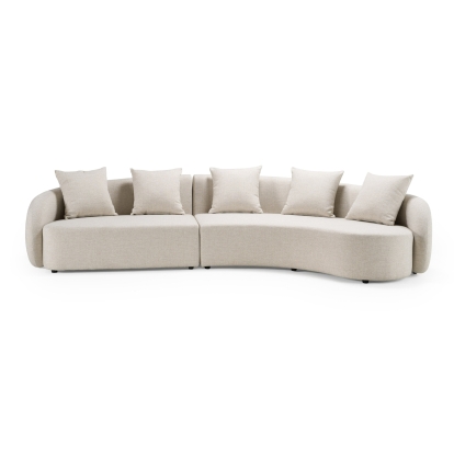 Renava Tabarca Outdoor Beige Fabric Sectional Sofa Beige Outdoor Seating 83128 VGVK-F0172-R-2UL-BGE