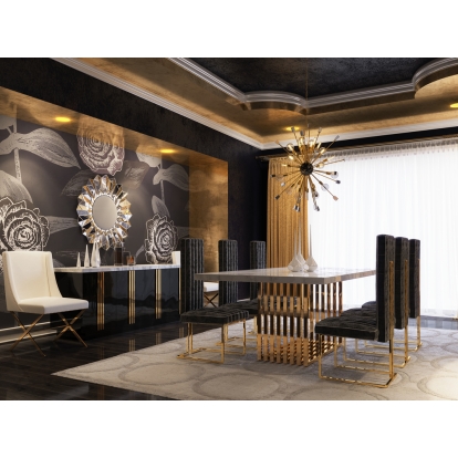 Modrest Kingsley Modern Marble & Rosegold Dining Table Other Dining Table 70720 VGVCT8933