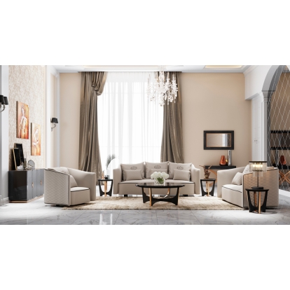 A&X Talin Modern Beige Fabric Sofa Set Beige Sofa Set 72466 VGUNCK006