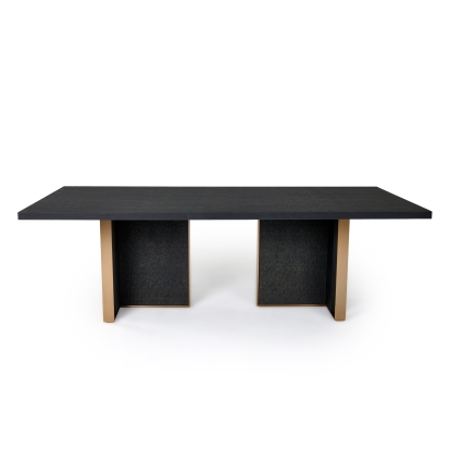 Modrest Tasha Modern Black Ash + Brushed Gold Rectangular Dining Table Black Dining Table 81200 VGVCT2308