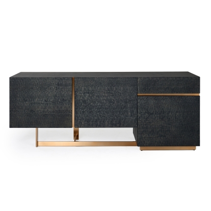 Modrest Tasha Modern Black Ash + Brushed Gold Buffet Black Buffet 81201 VGVCG2308-BUF