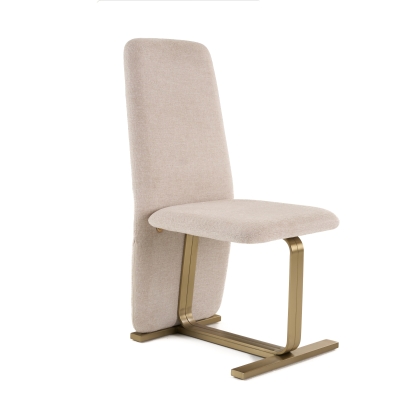 Modrest Tasha Modern Beige Linen + Brushed Brass Dining Chair (Set of 2) Beige Dining Chair 81668Z VGVC-B2133-BGELN
