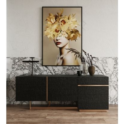 Modrest Tasha Modern Black Ash + Brushed Gold Buffet Black Buffet 81201 VGVCG2308-BUF