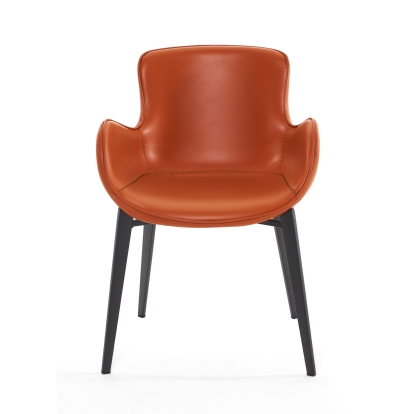 Modrest Tayla Modern Cognac Eco-Leather Dining Chair Brown Dining Chair 79588 VGHR3636-COGNAC-DC