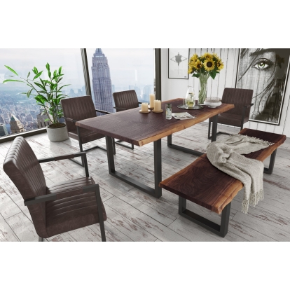 Modrest Taylor Modern Live Edge Wood Small 79" Dining Bench Brown Bench 73838A VGEDPRO220002