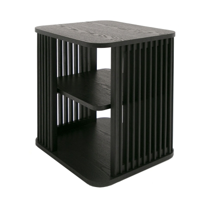 Modrest Thayne Modern Mid Century Black Ash End Table Black End Table 80425 VGDW-J5932-BLK