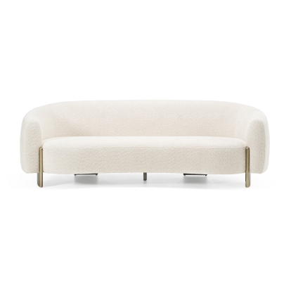 Divani Casa Thrive Modern Beige Fabric + Antique Brass Sofa Beige Sofa 83083 VGFA-SF2012