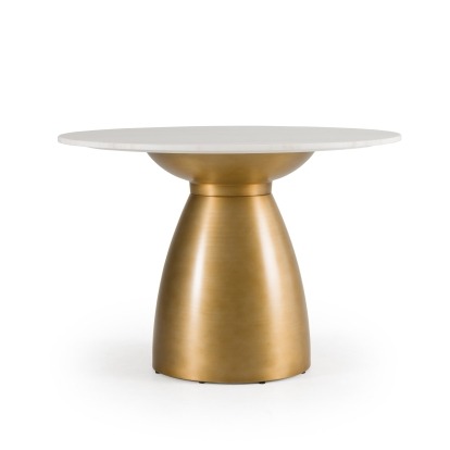 Modrest Tilly Glam White Marble + Gold Round Dining Table White Dining Table 83333 VGGM-M-DT1854R