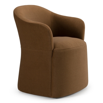 LA Furniture Timothy Modern Brown Fabric Dining Chair with Castor Wheels VGKK-KF.Y2151-BRN Contemporary Style by Vig Furnitrue Number 82789 Catch Home Goods