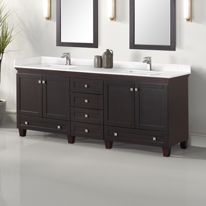 Furniture Of America Oliva Transitional White-Espresso Vanity Set Model TM-CT006WH-80+11ES