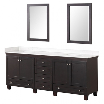 Furniture Of America Oliva Transitional White-Espresso Vanity Set W- Mirror Model TM-CT006WH-80+11ES+M