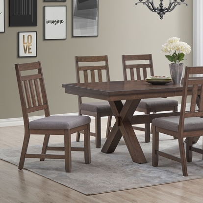 Furniture Of America Pottsville Contemporary Black-Natural 7 Pc. Dining Set Model TM3109T-7PC
