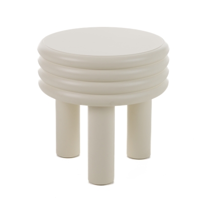 Modrest Townley Contemporary White Round End Table White End Table 81038 VGOD-LZ-252E-WHT