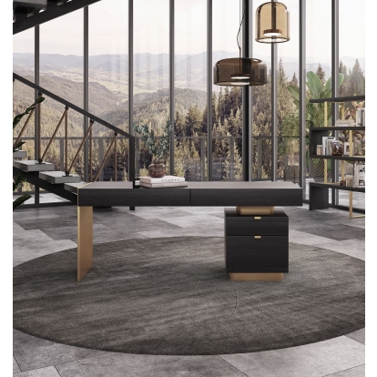 LA Furniture Trahan Modern Grey Elm & Gold Office Desk VGBBMQ2101-GRY-DESK Contemporary Style by Vig Furnitrue Number 79025 Catch Home Goods