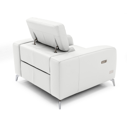 Lamod Italia Turin Italian White Leather Recliner Chair White Lounge Chair 78684 VGCCROMA-WHIT-CH