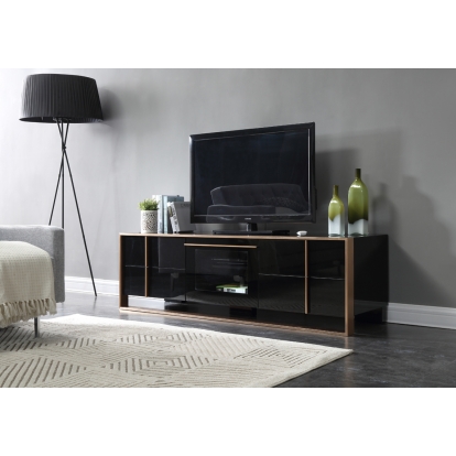 Nova Domus Cartier Modern Black & Rosegold TV Stand Black TV Stand 73247 VGVCTV-A002