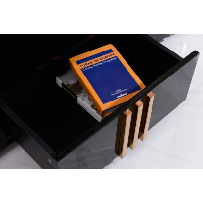 Modrest Kingsley Modern Marble & Rosegold TV Stand Black TV Stand 74845 VGVCTV8933