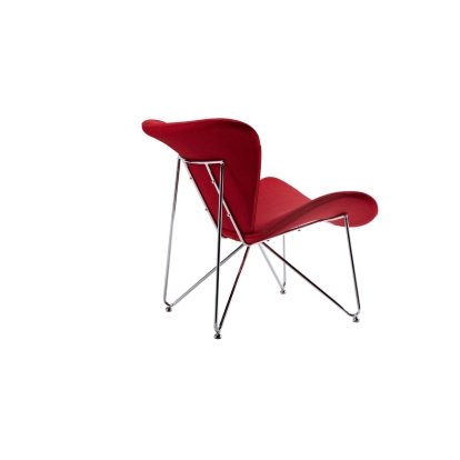 Modrest Decatur Mid-Century Red Fabric Accent Chair Red Lounge Chair 71437 VGOBTY105-RED