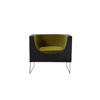 Modrest Tulane Mid-Century Grey & Green Accent Chair Multi-Toned Lounge Chair 71440 VGOBTY109