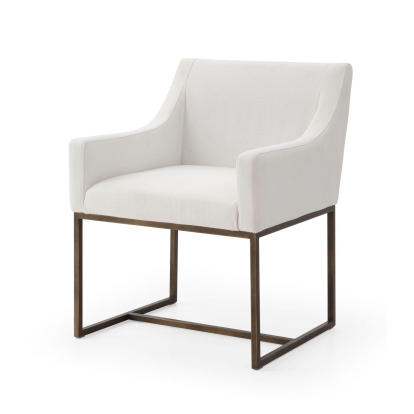Modrest Elijah Modern Off White & Copper Antique Brass Dining Chair Off-White Dining Chair 78639 VGVCB8363-WHT-DC