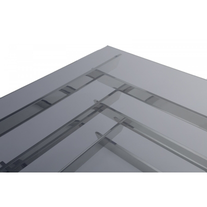 Modrest Upton Modern Square Smoked Glass Coffee Table Grey Coffee Table 72794 VGVCCT869-SMK-SIL-CT