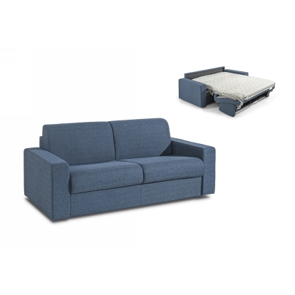 Modrest Made in Italy Urrita Modern Blue Fabric Sofa Bed with Full Size Mattress Blue Sofa Bed 77322A VGACURRITA-Q-BLUE