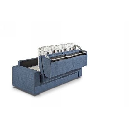 Modrest Made in Italy Urrita Modern Blue Fabric Sofa Bed with Full Size Mattress Blue Sofa Bed 77322A VGACURRITA-Q-BLUE