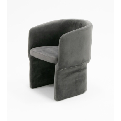 Modrest Vassar Modern Grey Velvet Dining Chair Grey Dining Chair 80002 VGEU-MC-9707CH-A-G-DC