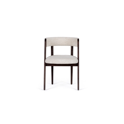 Modrest Vegas Modern Cream Fabric + Walnut Oak Dining Chair (Set of 2) Cream Dining Chair 82640Z VGME-VEGAS-CRM-DC