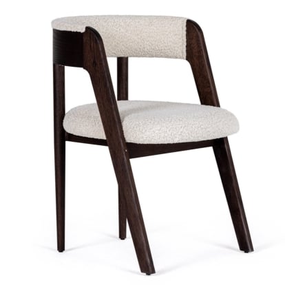 LA Furniture Vegas Modern Cream Fabric + Walnut Oak Dining Chair (Set of 2) VGME-VEGAS-CRM-DC Contemporary Style by Vig Furnitrue Number 82640Z Catch Home Goods
