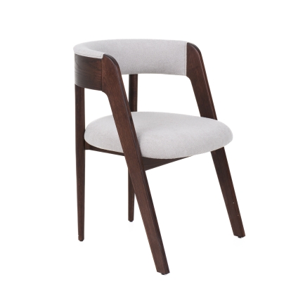 Modrest Vegas Modern Light Grey + Walnut Oak Dining Chair (Set of 2) Light Grey Dining Chair 82766Z VGME-VEGAS-LTGRY-DC