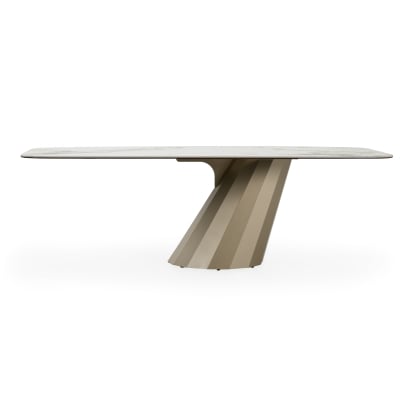 LA Furniture Vela Modern Ceramic + Brass Dining Table VGVC-T2391 Contemporary Style by Vig Furnitrue Number 83472 Catch Home Goods
