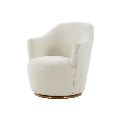 Modrest Vera Modern Sherpa Swivel Accent Chair White Lounge Chair 79136 VGRHAC-542-WHT-CH