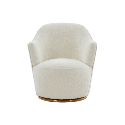 Modrest Vera Modern Sherpa Swivel Accent Chair White Lounge Chair 79136 VGRHAC-542-WHT-CH