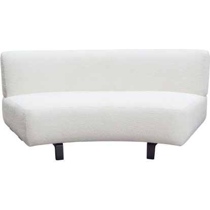 Diamond Sofa VESPERASWH Vesper Curved Armless Sofa White Faux Shearling Black Wood