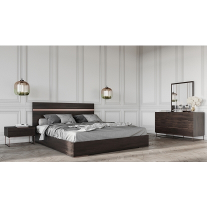 Nova Domus Benzon Italian Modern Dark Rovere Nightstand Walnut Nightstand 74163 VGACBENZON-NS