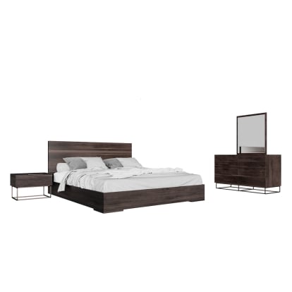 LA Furniture Benzon Italian Modern Dark Rovere Bed VGACBENZON-BED Contemporary Style by Vig Furnitrue Number 74477|74162 Catch Home Goods