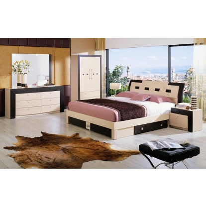 Concorde Modern Queen Bedroom Set with Storage and Mattress Multi-Toned Bedroom Set 72893 VGERCONCORDE-HS-SET-Q