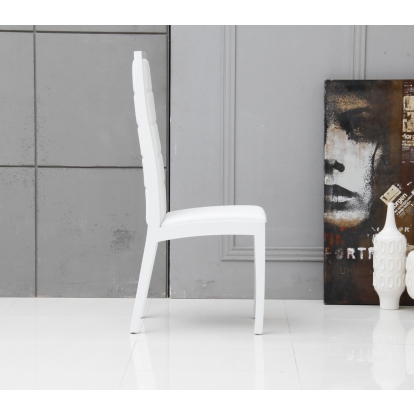 Donna Contemporary White Leatherette Dining Chair (Set of 2) White Dining Chair 15494Z VGGU9007CH-WHT