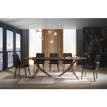 Modrest Utah Modern Walnut Rectangular Dining Table Brown Dining Table 76937 VGMAMIT-8107
