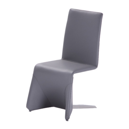 Nisse Contemporary Grey Leatherette Dining Chair (Set of 2) Grey Dining Chair 15948Z VGVCB878-GRY